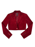 DKNY Red Velvet Cropped Blazer Size 6 - front