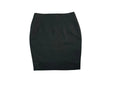 Black Pencil Mini Skirt with Pleated Front - front