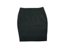 Black Pencil Mini Skirt with Pleated Front - front