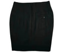 Black Pencil Mini Skirt with Pleated Front - back