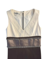 Kay Unger Color-Block Sheath Dress Faux Leather Belt - detail