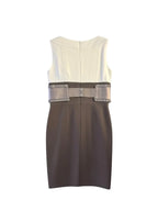 Kay Unger Color-Block Sheath Dress Faux Leather Belt - back