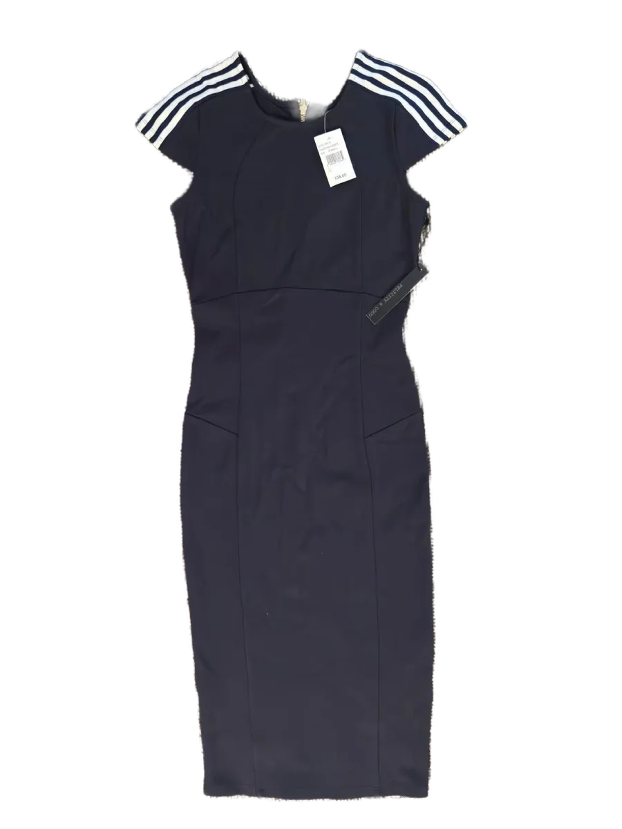 Felicity & Coco Navy Bodycon Midi Dress Cap Sleeves - back