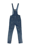 Free People Blue Denim Skinny Overalls Jumpsuit - back