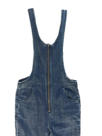 Free People Blue Denim Skinny Overalls Jumpsuit - detail
