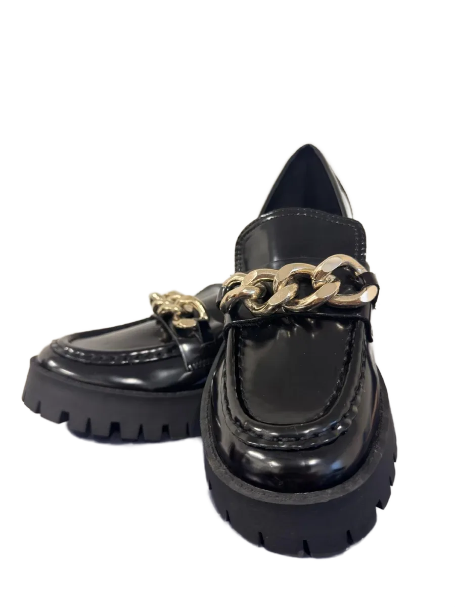 Guess Hillford Chain-Detail Platform Lug-Sole Loafers - front