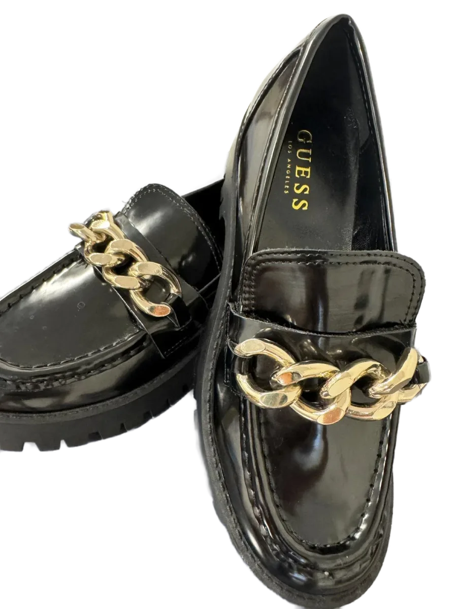 Guess Hillford Chain-Detail Platform Lug-Sole Loafers - detail