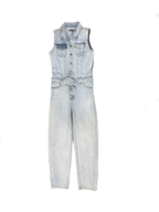 Fashion Nova Sleeveless Denim Jumpsuit Light Blue XS - front