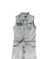Fashion Nova Sleeveless Denim Jumpsuit Light Blue XS - detail