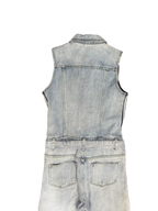 Fashion Nova Sleeveless Denim Jumpsuit Light Blue XS - back