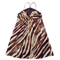 Ann Taylor Animal Print Silk Blend Slip Dress Cream - front