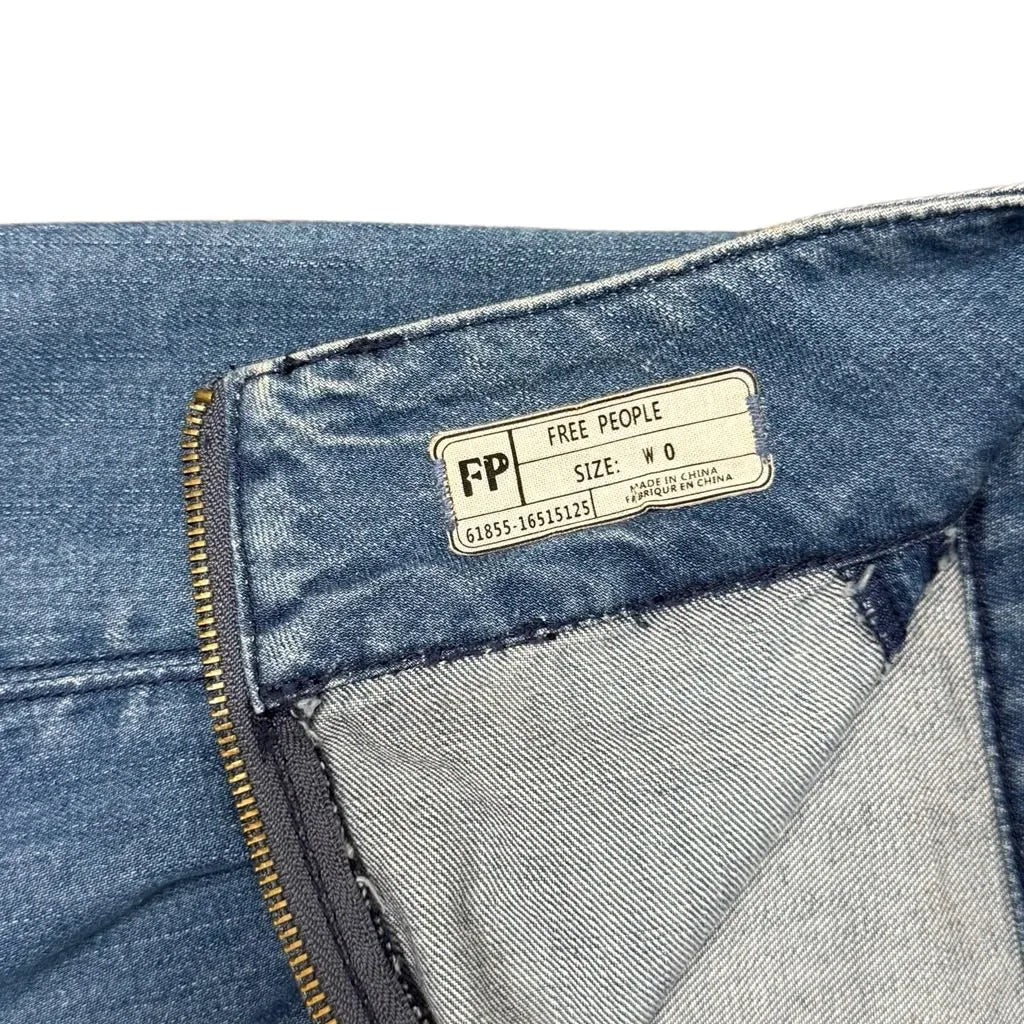 Free People Denim Mini Skirt Medium Blue - tag