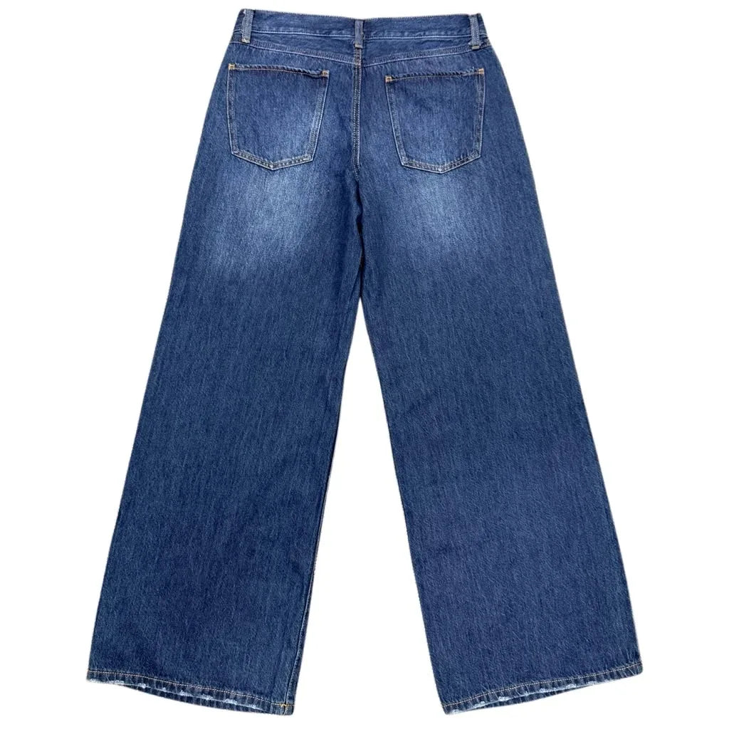 Rewash A-Line Classic Rise Wide Leg Jeans - back