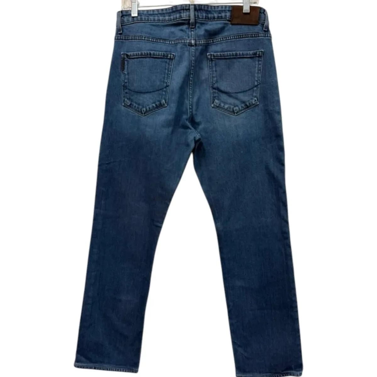 Paige Doheny Straight Leg Jeans Medium Blue - back