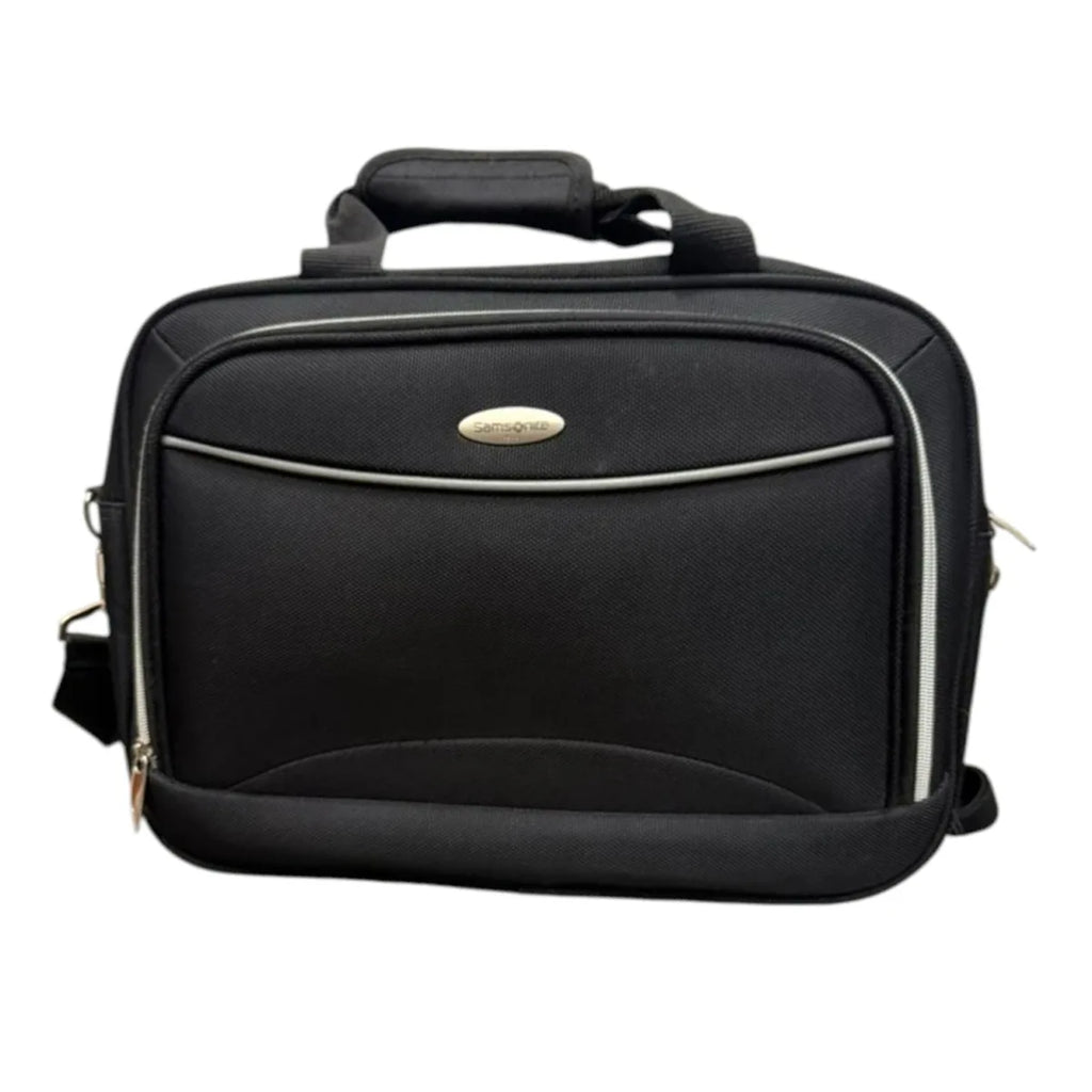 Samsonite Laptop Bag Briefcase Black Padded Compartment - front