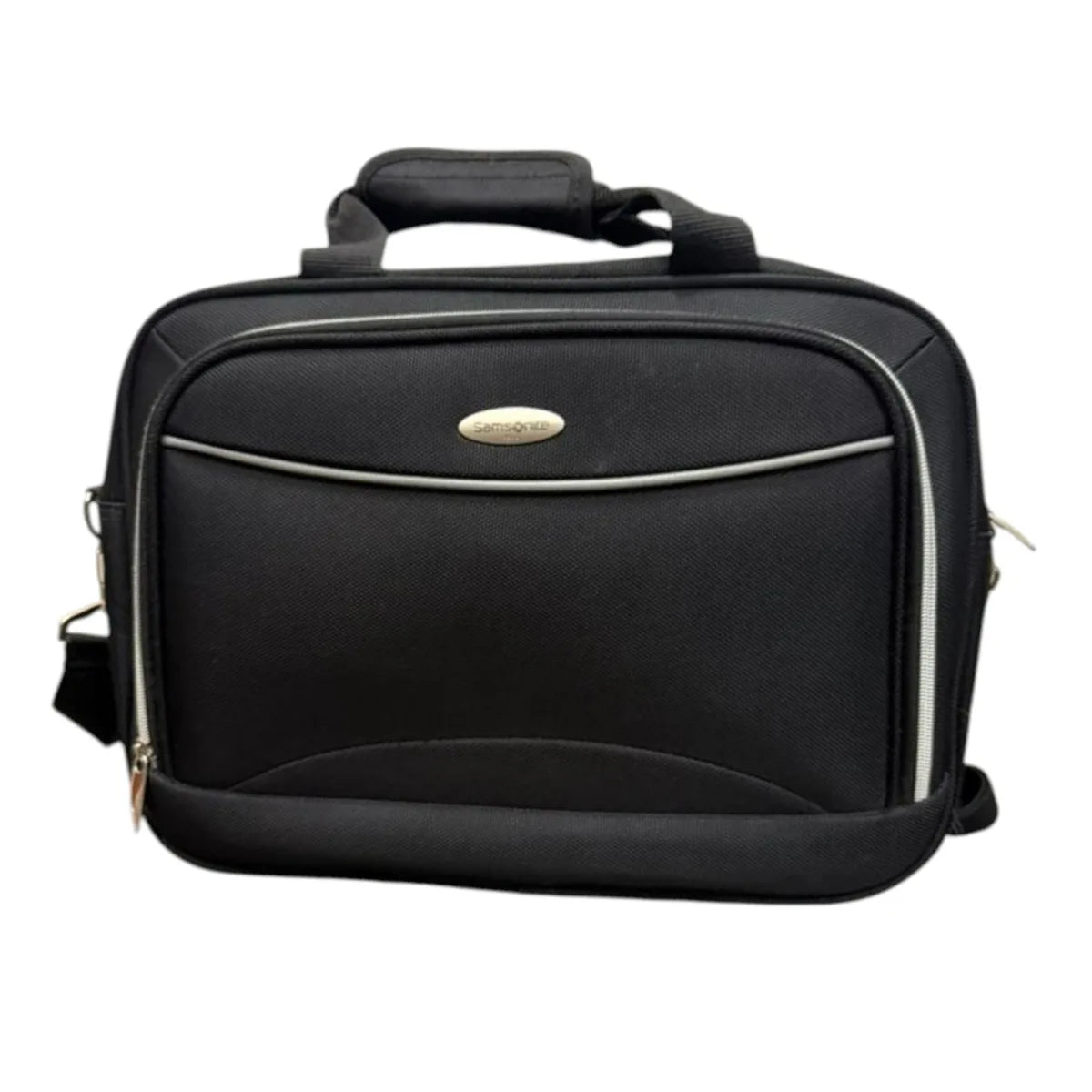 Samsonite Laptop Bag Briefcase Black Padded Compartment - front