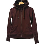 Athleta Full-Zip Fleece-Lined Hoodie Dark Brown - front