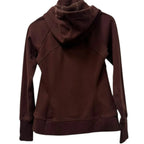 Athleta Full-Zip Fleece-Lined Hoodie Dark Brown - back