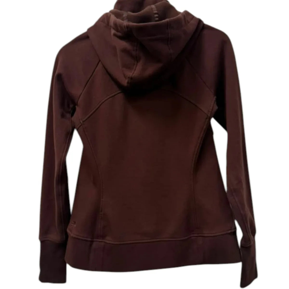 Athleta Full-Zip Fleece-Lined Hoodie Dark Brown - back