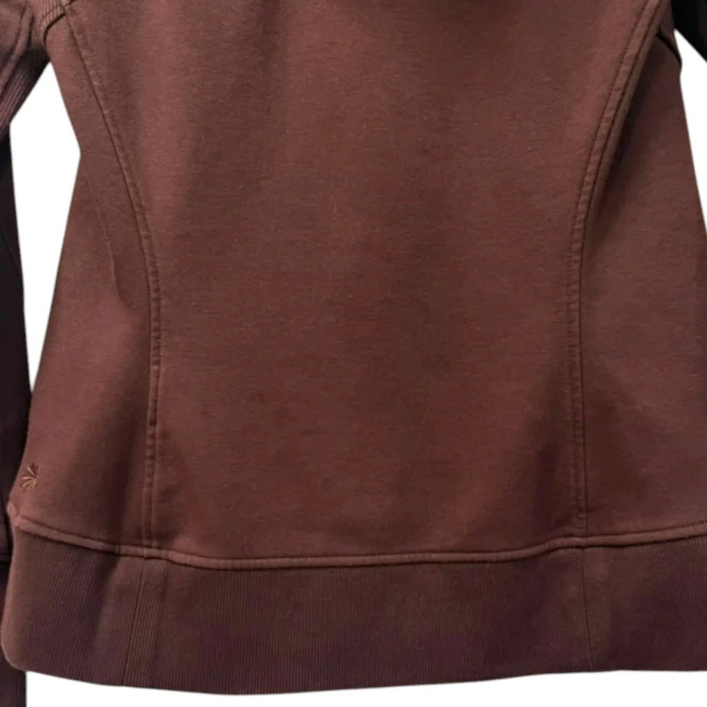 Athleta Full-Zip Fleece-Lined Hoodie Dark Brown - detail