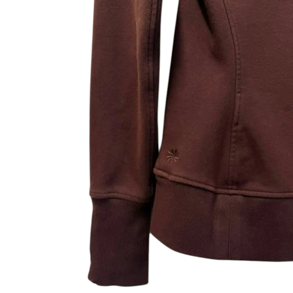 Athleta Full-Zip Fleece-Lined Hoodie Dark Brown - detail