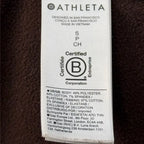 Athleta Full-Zip Fleece-Lined Hoodie Dark Brown - label