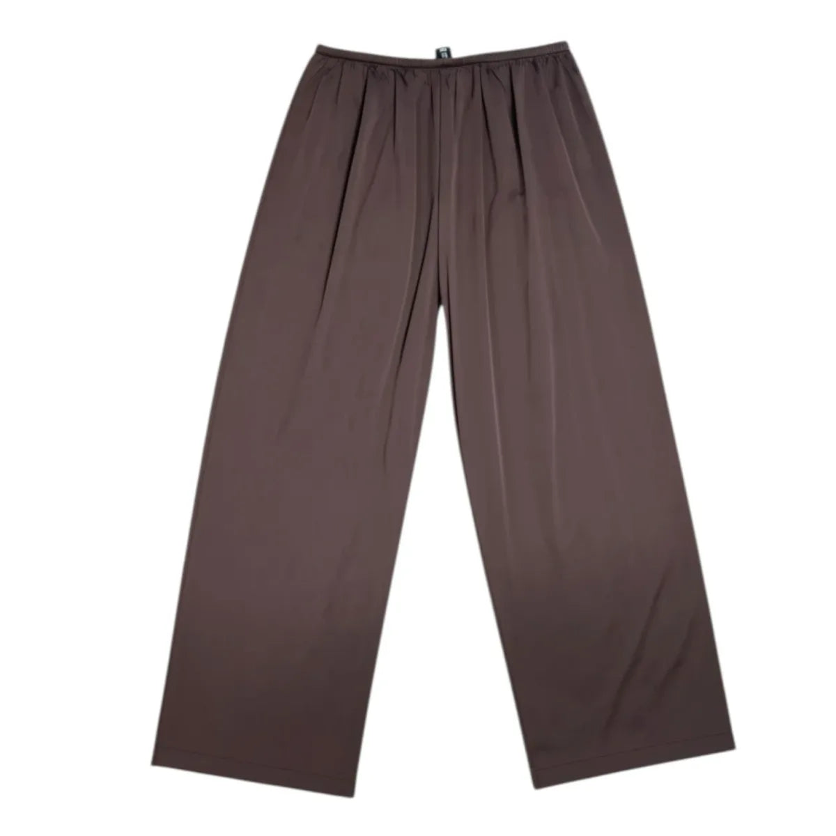 Sincerely Jules Wide-Leg Satin Pull-On Trousers Brown - front