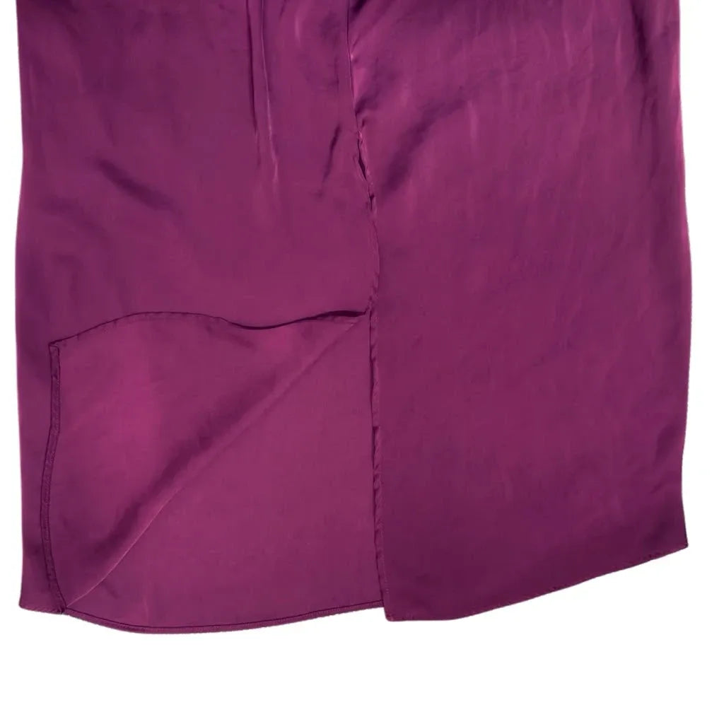 Zara Satin Halter Midi Dress Bow Detail - detail