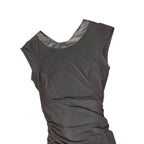 BCBGeneration Ruched Bodycon Dress Satin Cross-Back - front