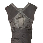 BCBGeneration Ruched Bodycon Dress Satin Cross-Back - back