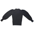 Vita Milano Black Mock-Neck Puff Sleeve Sweater - front