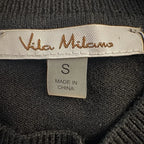 Vita Milano Black Mock-Neck Puff Sleeve Sweater - tag