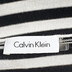 Calvin Klein Black & White Stripe Sleeveless Skater Dress - tag