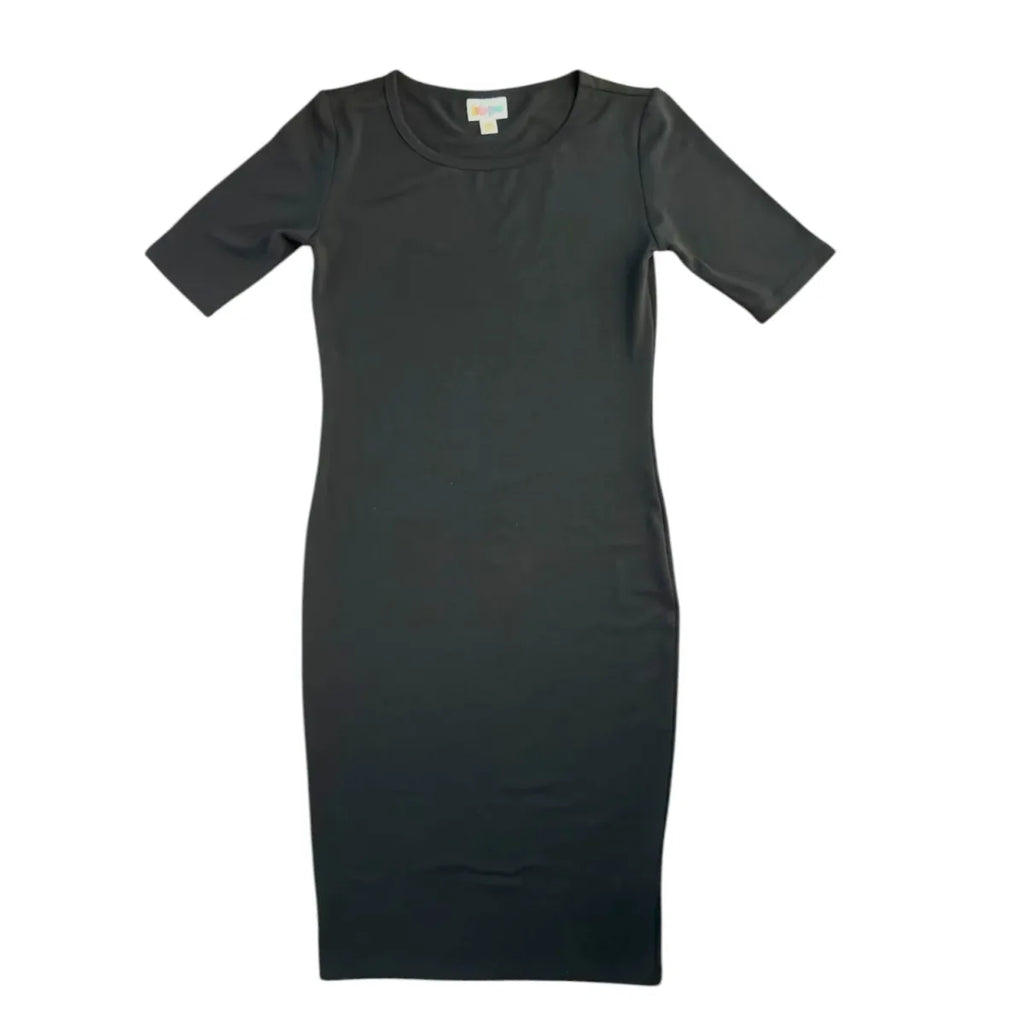 LulaRoe Black Body-Con Midi Dress - front