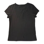 Blue Blush Black Lace-Up V-Neck T-Shirt - back