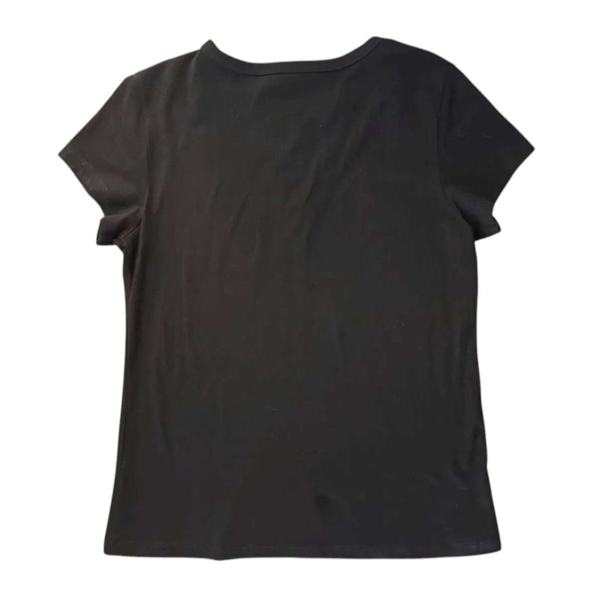 Blue Blush Black Lace-Up V-Neck T-Shirt - back