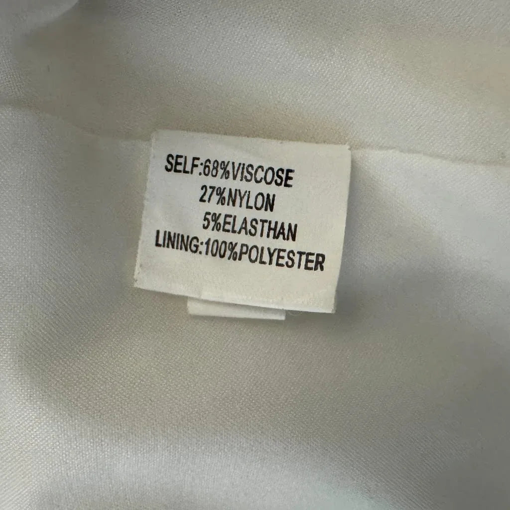 Kay Unger Ivory Cropped Button-Front Jacket - label