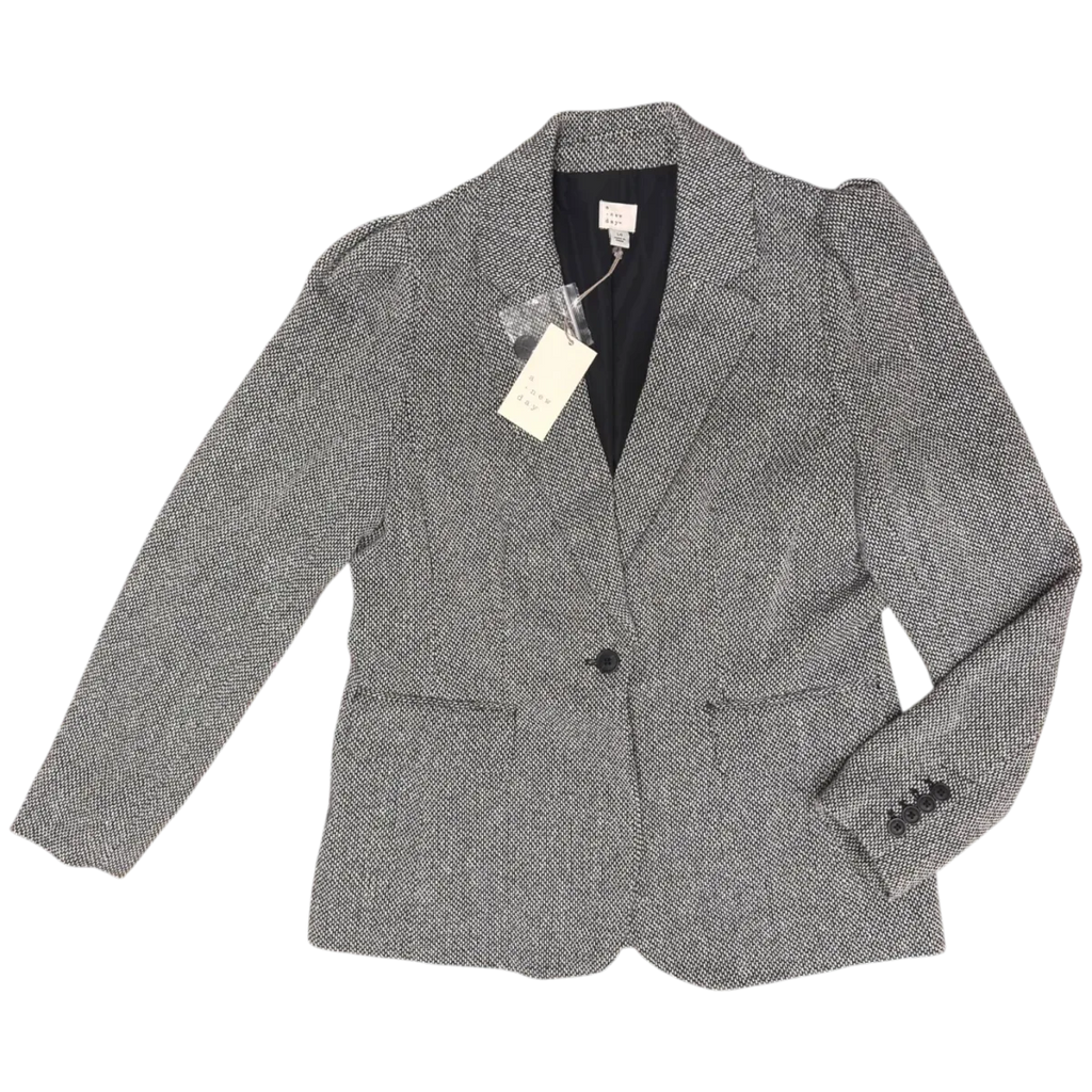 A New Day Grey Tweed Blazer Jacket - front