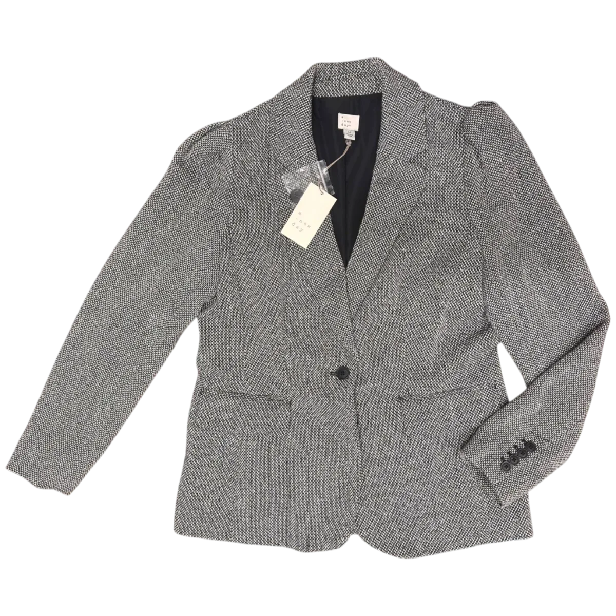 A New Day Grey Tweed Blazer Jacket - front