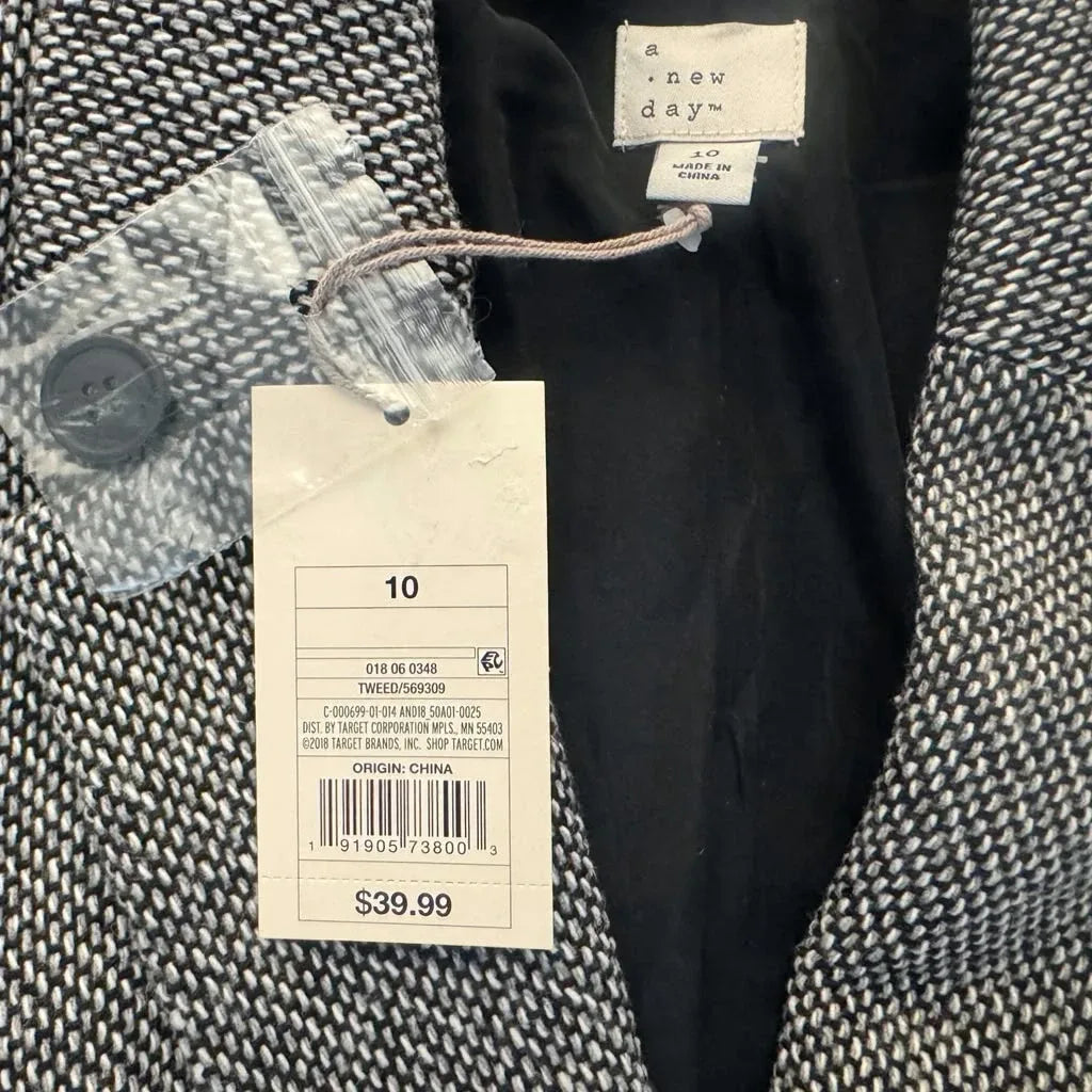 A New Day Grey Tweed Blazer Jacket - tag