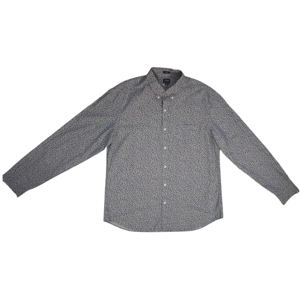 J.Crew Slim Fit Floral Print Button-Down Shirt Gray Navy - front