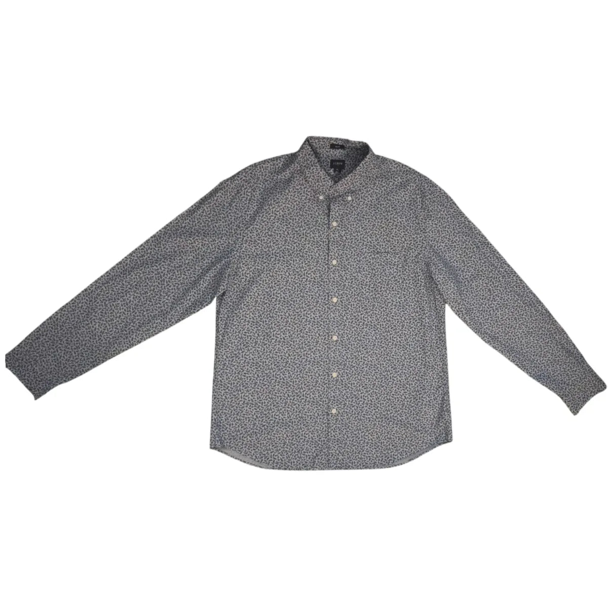 J.Crew Slim Fit Floral Print Button-Down Shirt Gray Navy - front