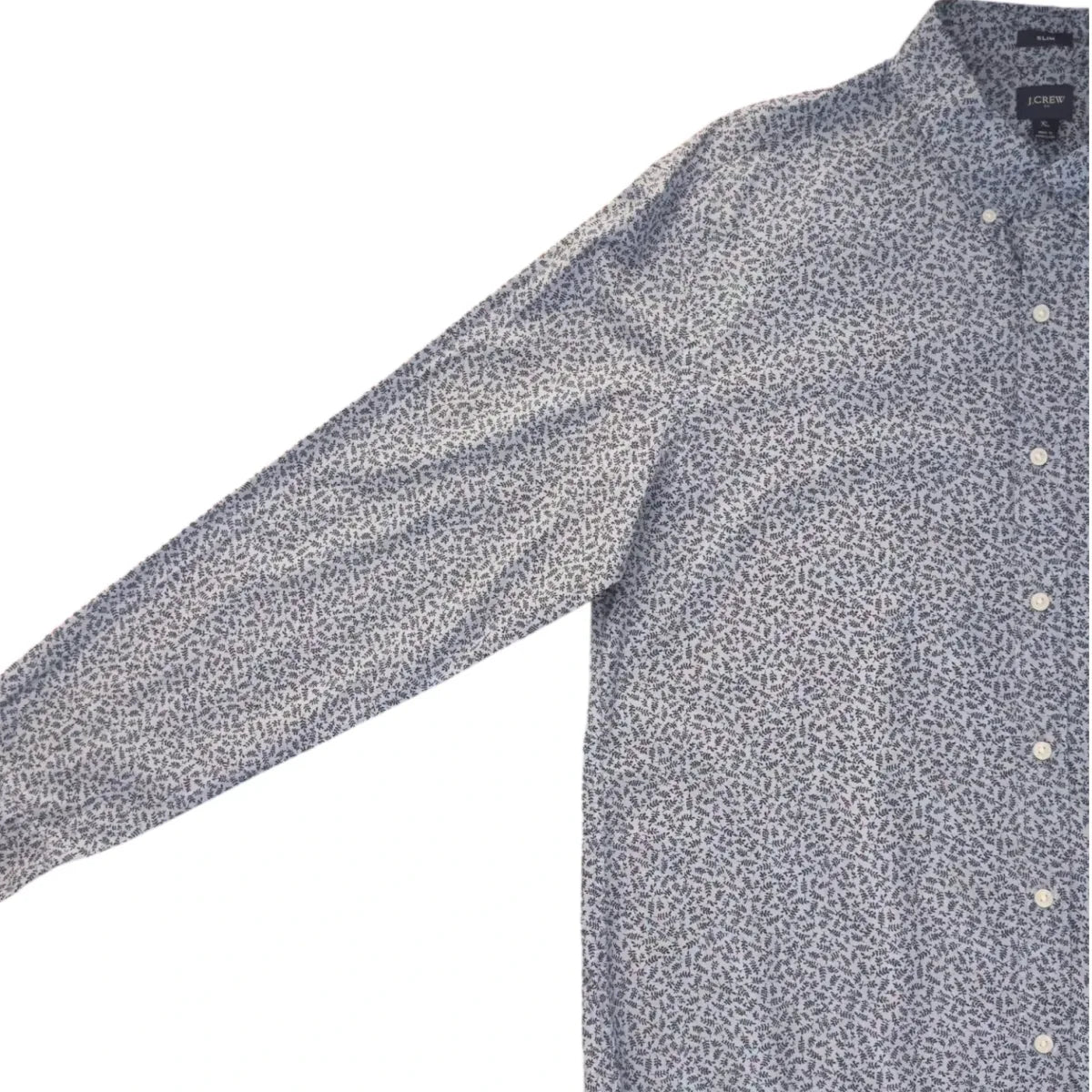 J.Crew Slim Fit Floral Print Button-Down Shirt Gray Navy - detail