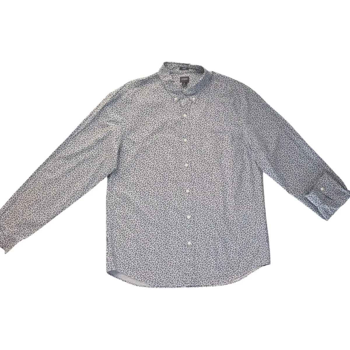 J.Crew Slim Fit Floral Print Button-Down Shirt Gray Navy - front