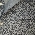 J.Crew Slim Fit Floral Print Button-Down Shirt Gray Navy - fabric