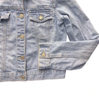 GapKids Floral Embroidered Denim Jacket Light Blue - detail