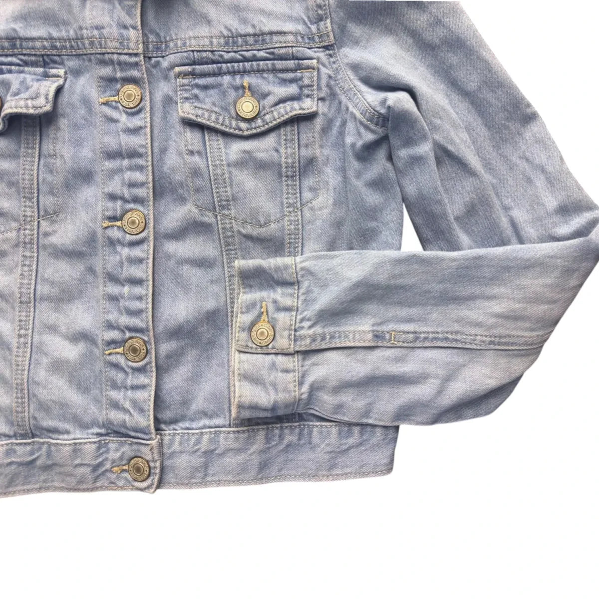 GapKids Floral Embroidered Denim Jacket Light Blue - detail