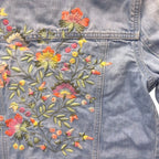 GapKids Floral Embroidered Denim Jacket Light Blue - detail
