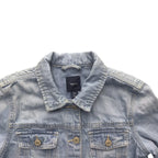 GapKids Floral Embroidered Denim Jacket Light Blue - front