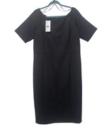 Lafayette 148 New York Black Sheath Dress Size 16 - front